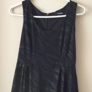 Back dress with gold sheen